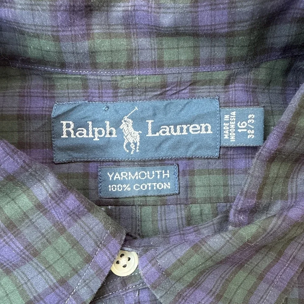 Ralph Lauren Yarmouth Shirt Mens 16 32/33 Classic Long Sleeve Cotton DRY CLEANED - Picture 4 of 10
